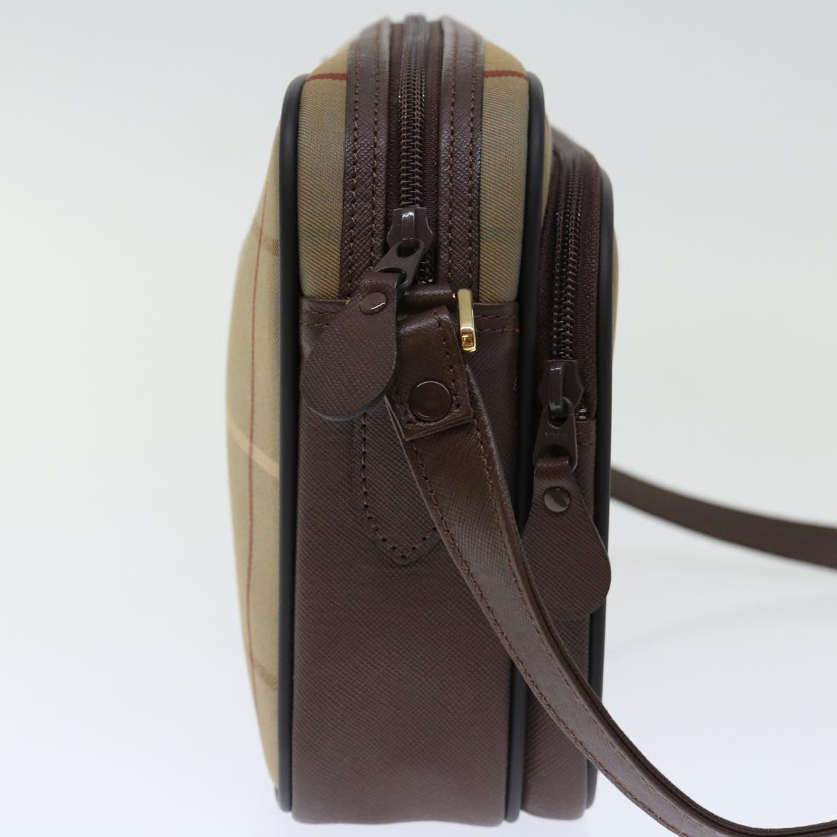 Luxury BurberrySs Nova Check Shoulder Bag Canvas Beige Auth ac2880