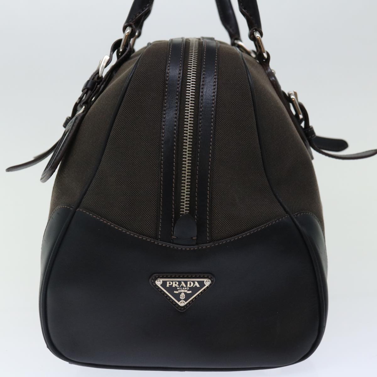 PRADA Hand Bag Canvas Brown Auth ac2884