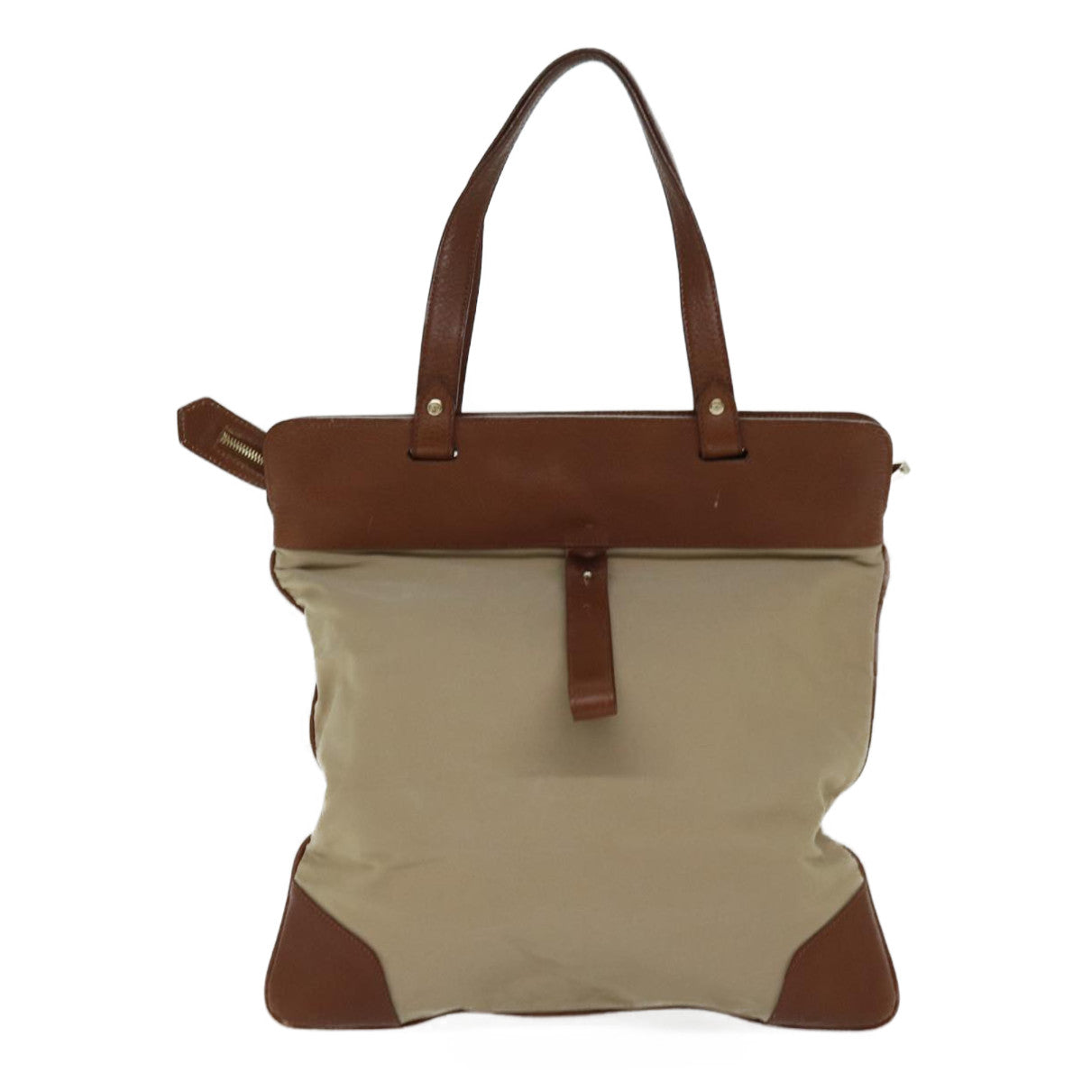 Luxury Burberry Tote Bag Canvas Beige Auth ac2929