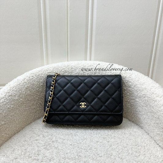 Chanel Classic Wallet on Chain WOC in Black Caviar and GHW (Model: A33814) Crossbody
