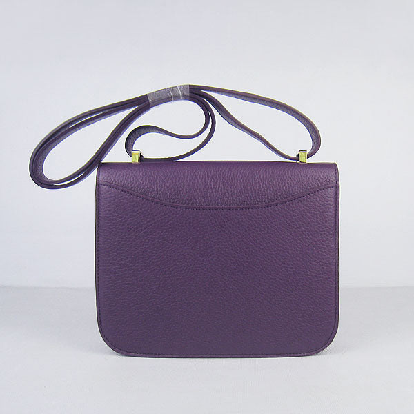 Luxury Hermes Constance Cowskin Leather Bag H017 purple golden