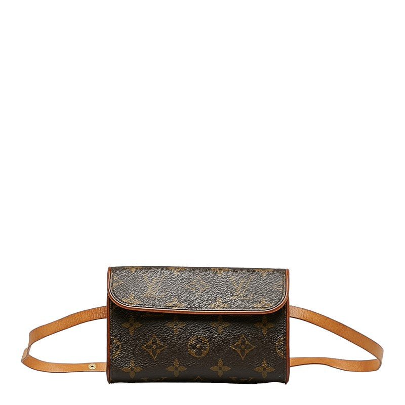 Louis Vuitton Monogram Poschet Florentine Body Bag West Bag M51855 Brown PVC Leather Louis Vuitton