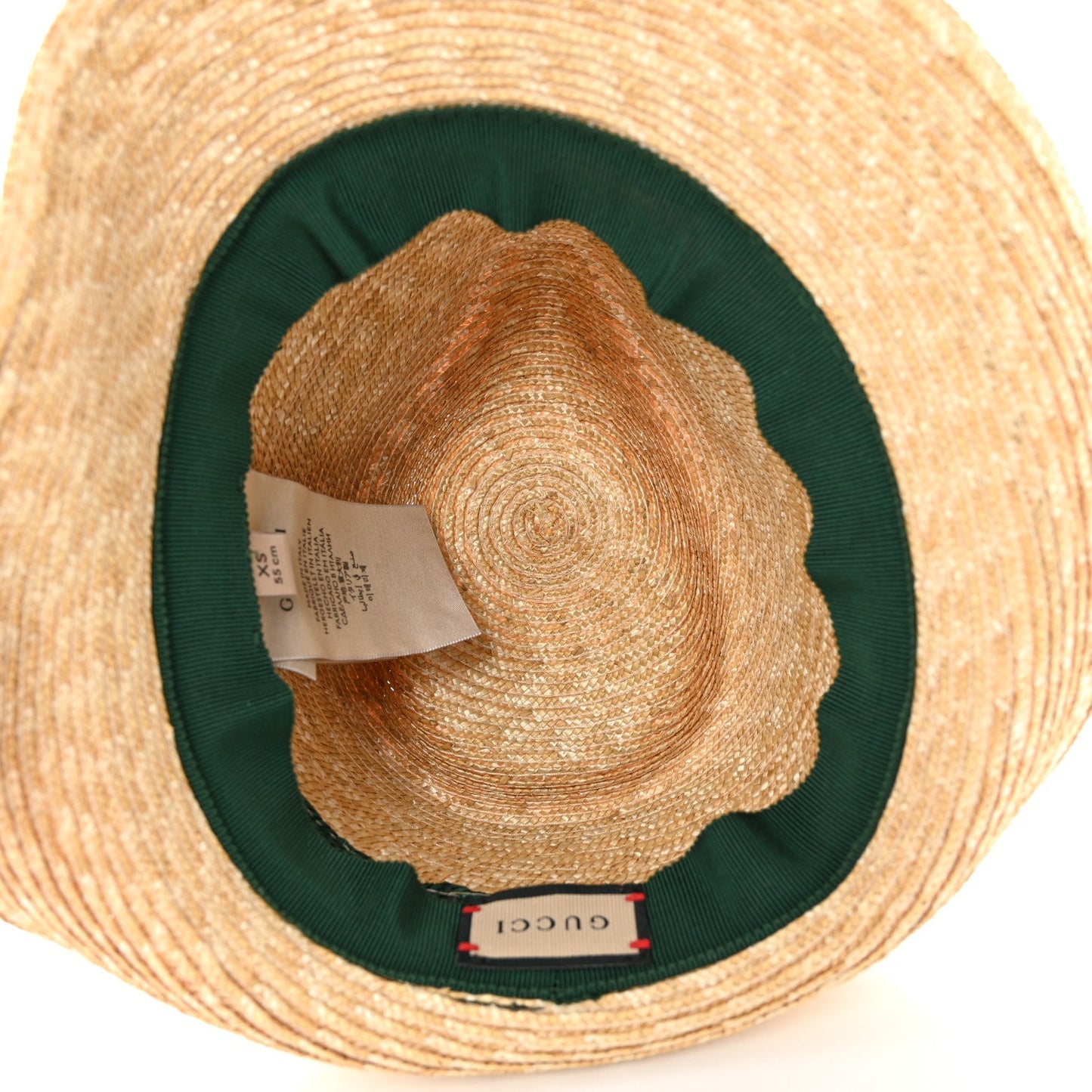 Gucci Abaca Straw Web Fedora Hat XS