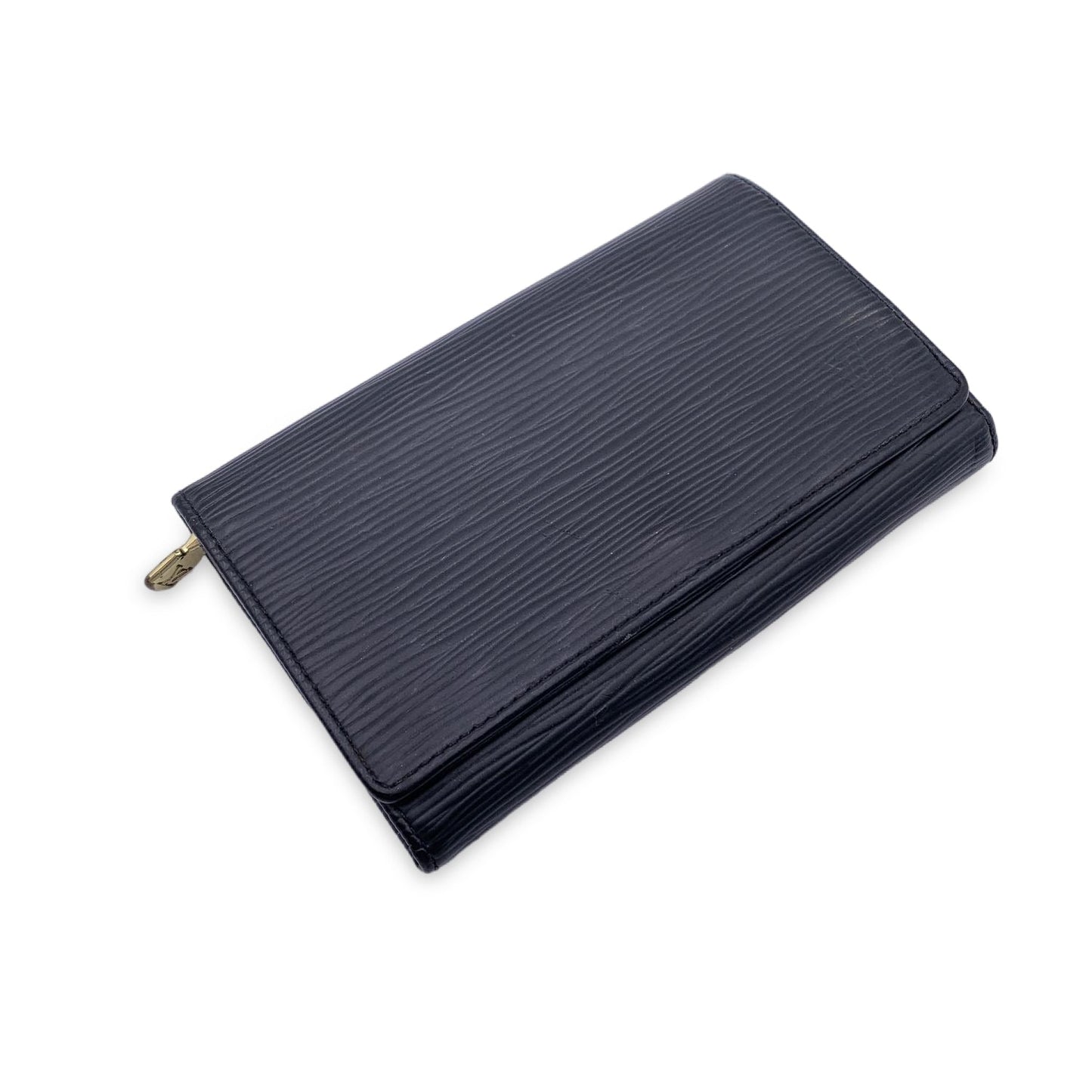 LOUIS VUITTON Black Epi Leather Porte-Monnaie Tresor Wallet M63502