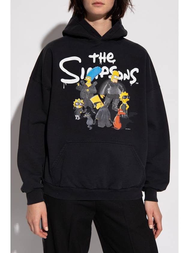 Luxury Balenciaga Trending 2026 The Simpsons Printed Hoodie Black