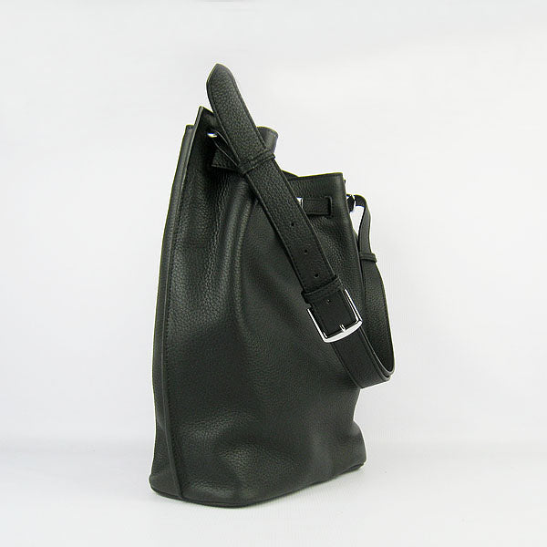 Luxury Hermes Nappa Leather Shoulder Bag H2804 black Silver