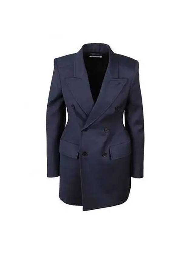 Luxury Balenciaga Trending 2026 Hourglass Double Breasted Blazer Jacket Navy