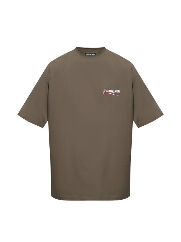 Luxury Balenciaga Trending 2026 Political Campaign Large Fit Short Sleeve Khaki