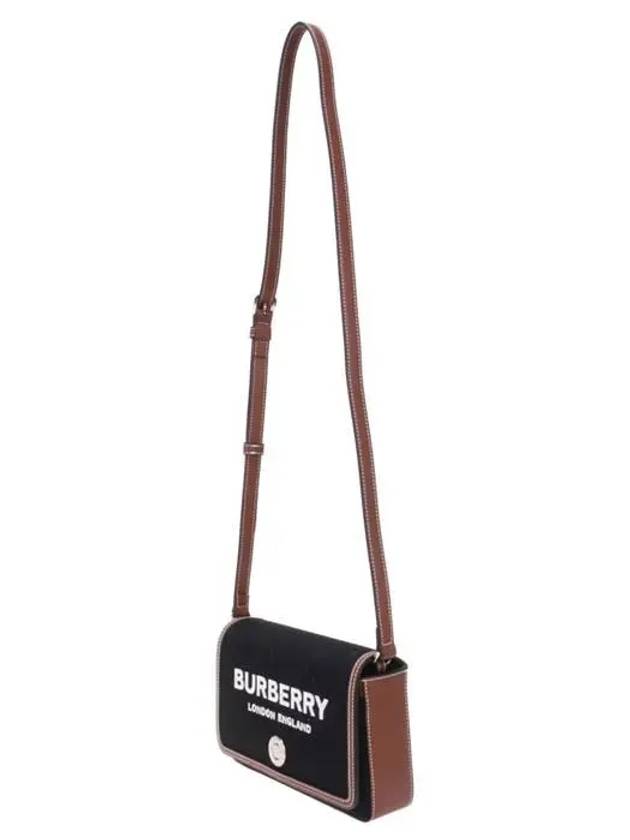 Luxury Burberry Cotton Technical Leather Cross Bag