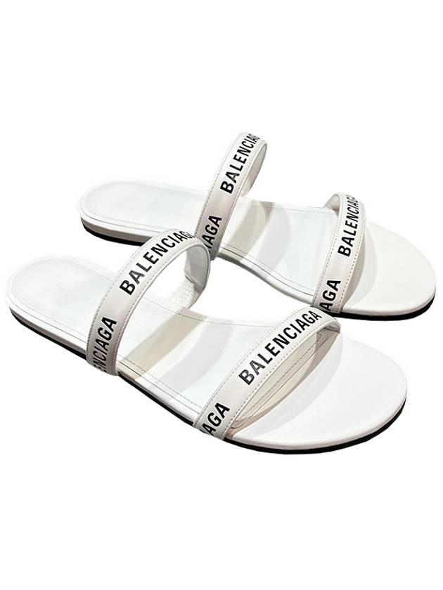 Luxury Balenciaga Trending 2026 Logo Round Slippers White