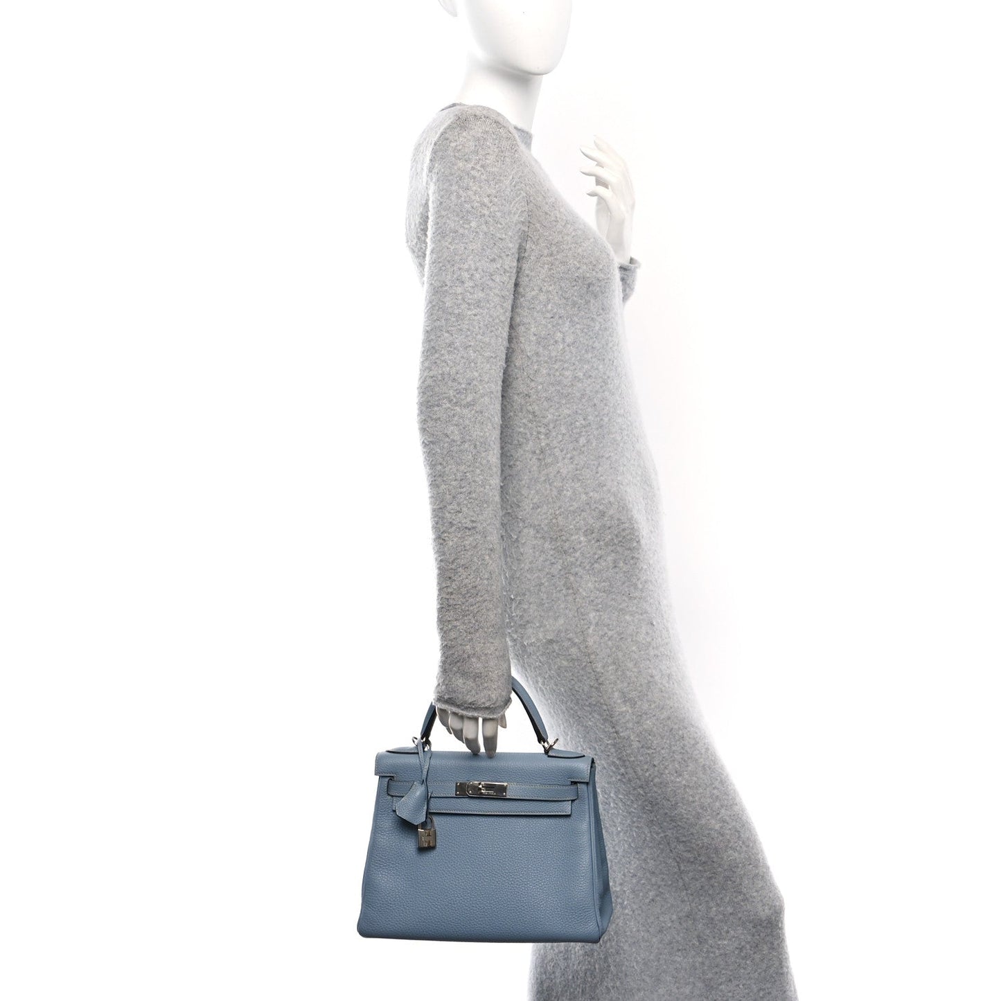 Hermes Togo Kelly Retourne 28 Bleu Lin