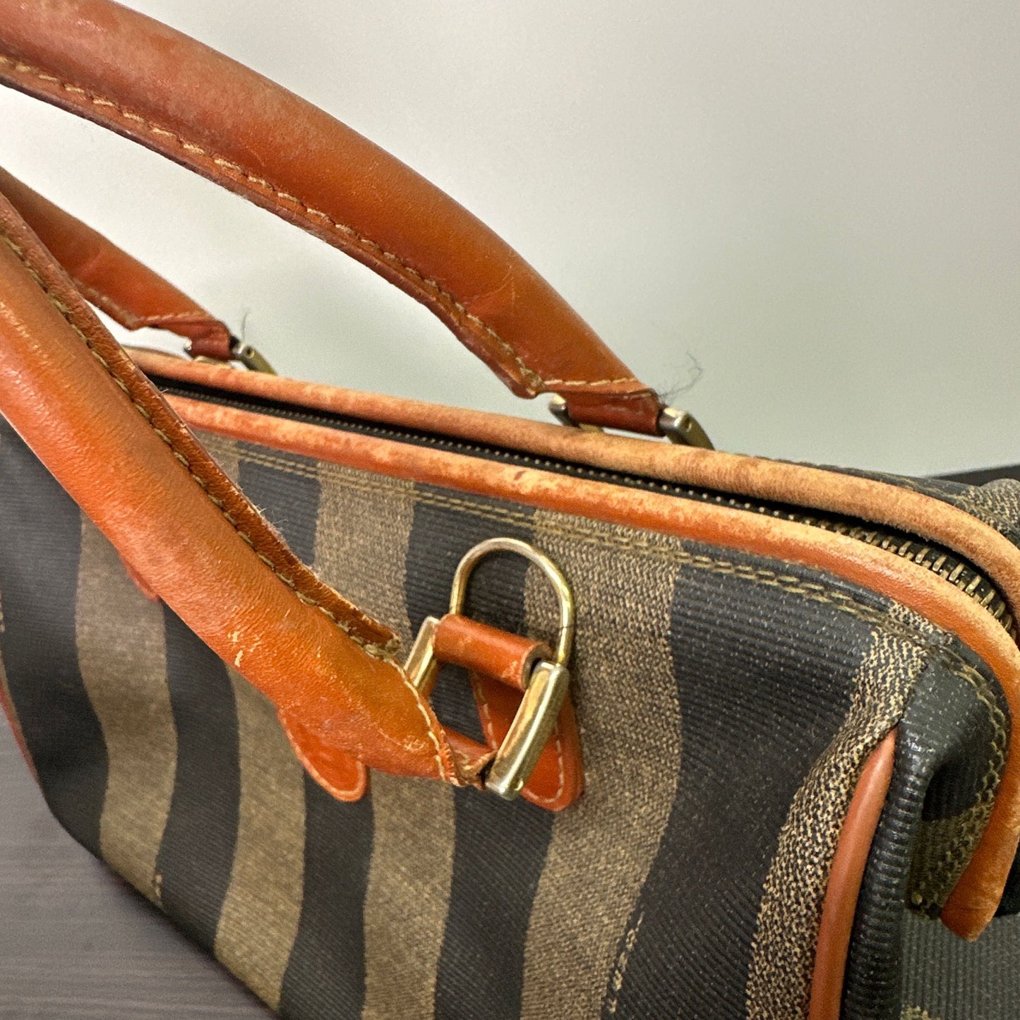 Fendi | Bags |  Fendi Pequin Boston Bag Coated Canvas Medium LB118111