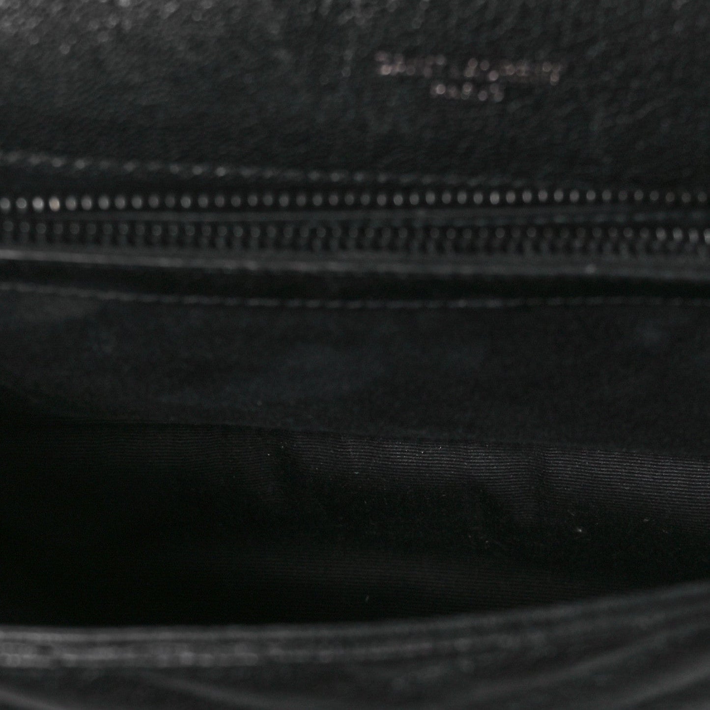 Saint Laurent Sheepskin Matelasse Chevron Monogram Monochrome Medium College Bag Black