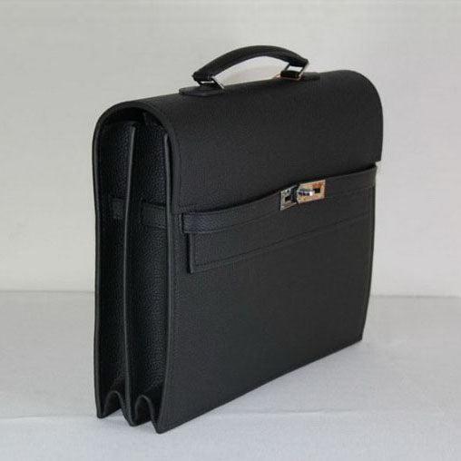 Luxury Hermes Briefcases H269 Briefcase Cow Leather Black Bag