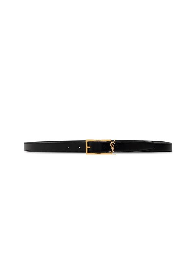Luxury Saint Laurent Trending 2025 Logo Leather Belt Black
