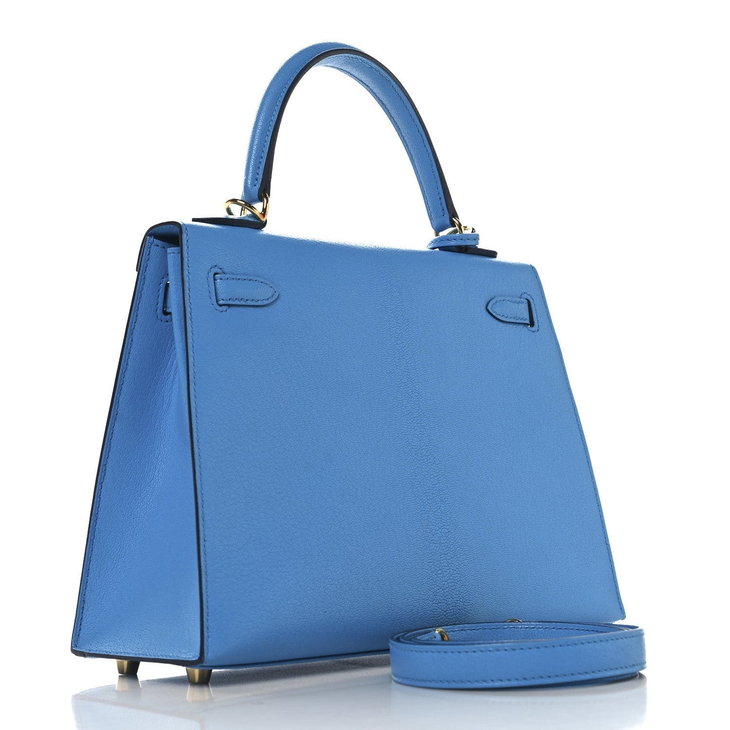 Hermes Chevre Chandra Kelly Sellier 25 Bleu Frida