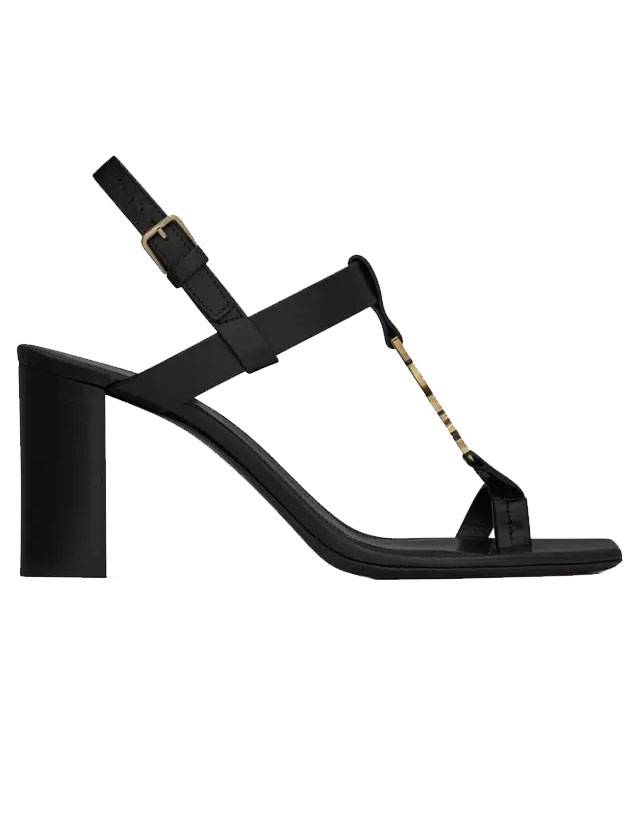 Luxury Saint Laurent Trending 2025 Cassandra Sandal Heels Black