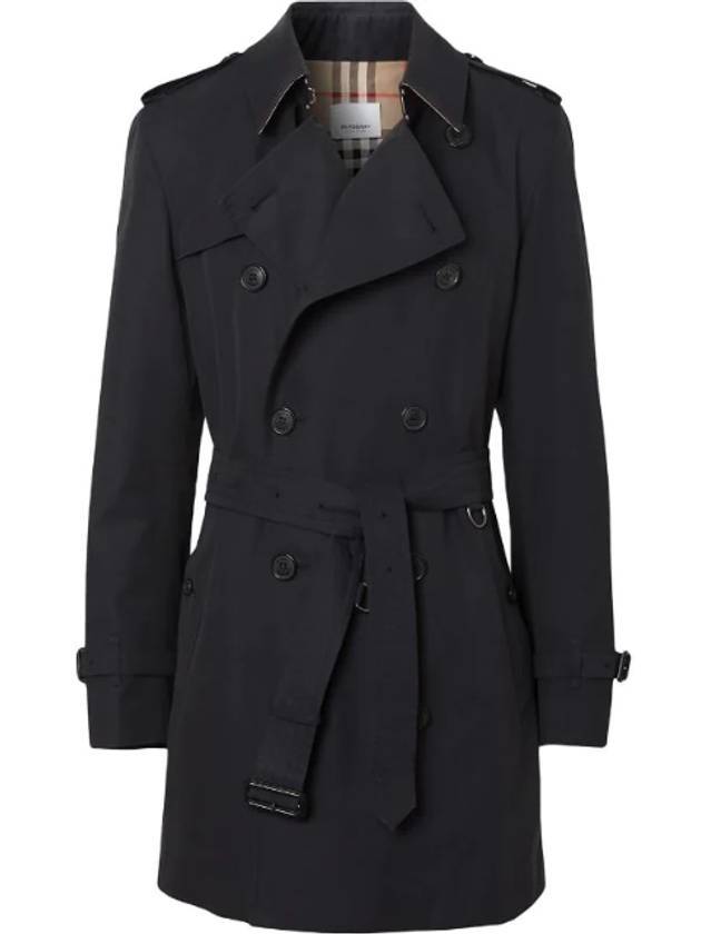 Luxury Burberry Men's Short Wimbledon Trench Coat Midnight Navy