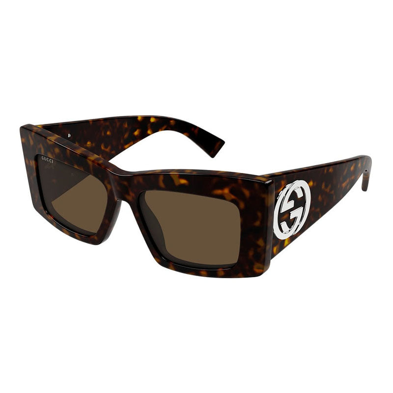 Gucci Sunglasses Square Full Rim, Shiny Black Frame and Grey Lens GG1842S001