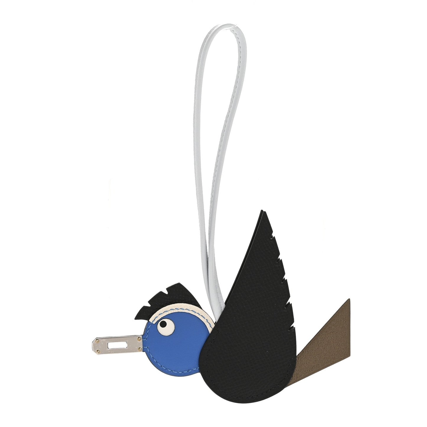 Hermes Epsom Swift Chevre Mysore Birdy Bag Charm Black Etoupe Bleu Hydra Bleu Brume