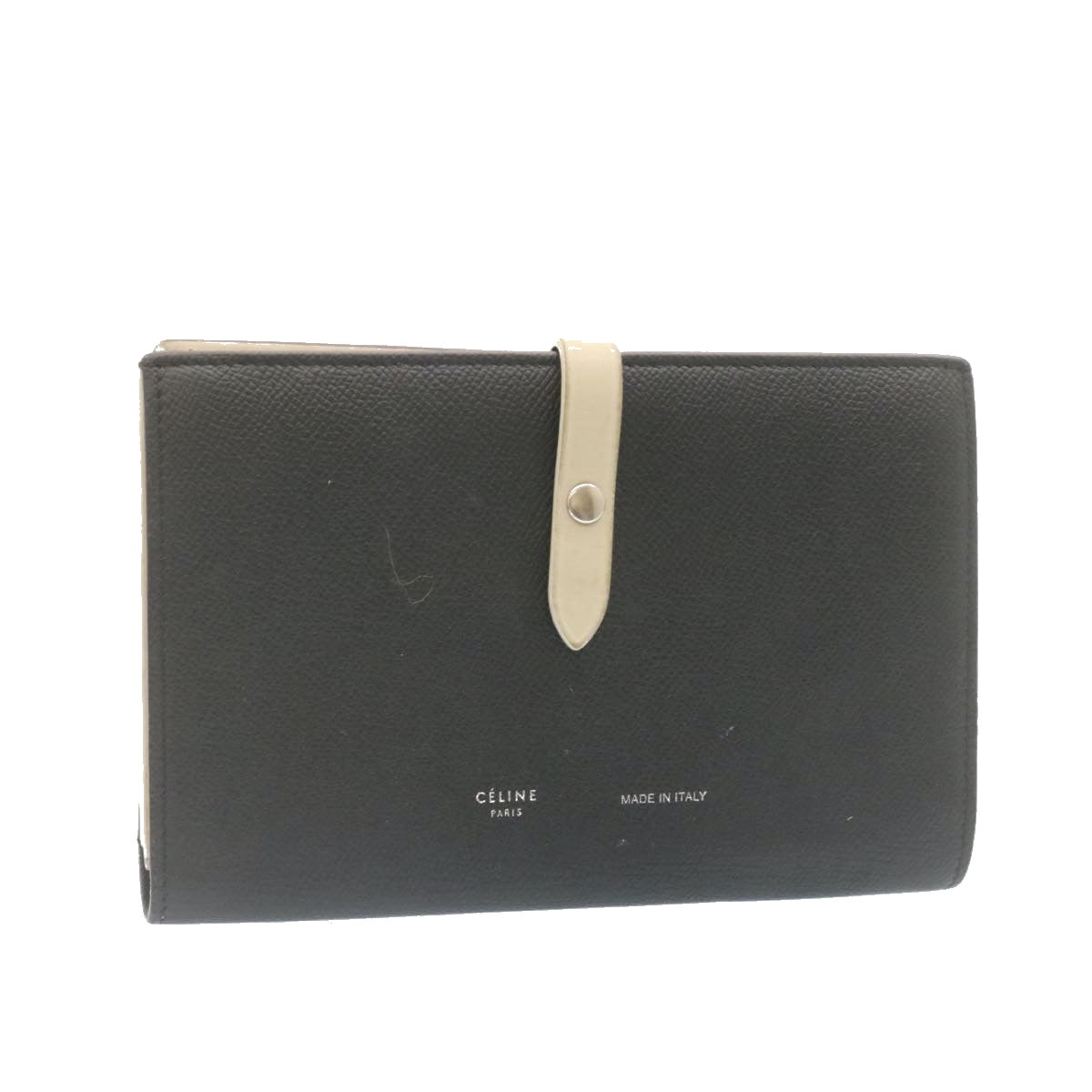 Luxury CELINE Large Strap Wallet Leather Black  ai152
