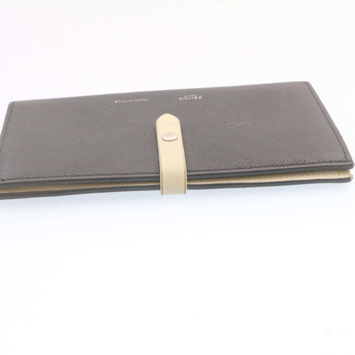 Luxury CELINE Large Strap Wallet Leather Black  ai152