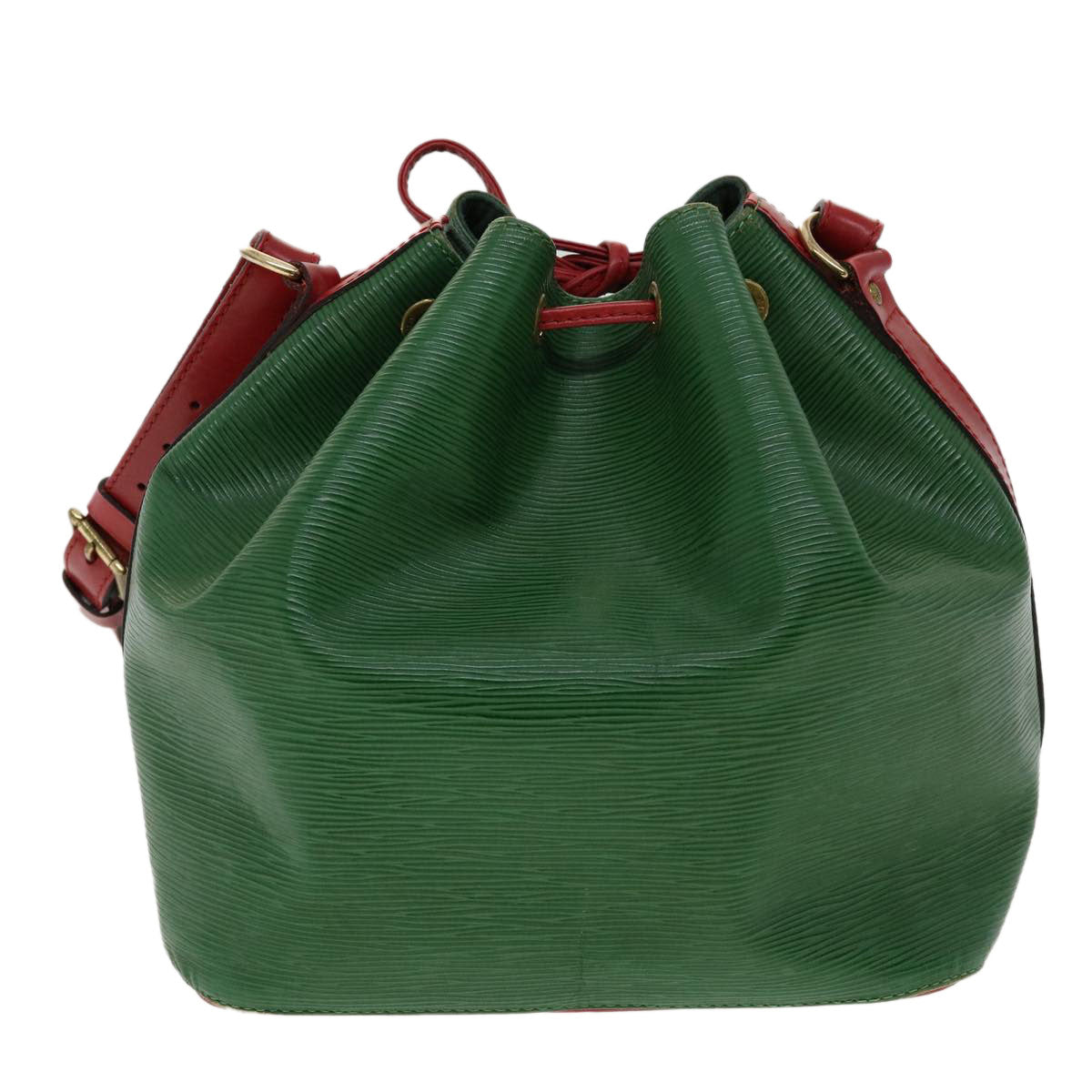LOUIS VUITTON Epi Petit Noe Bicolor Shoulder Bag Green Red LV Auth ai476