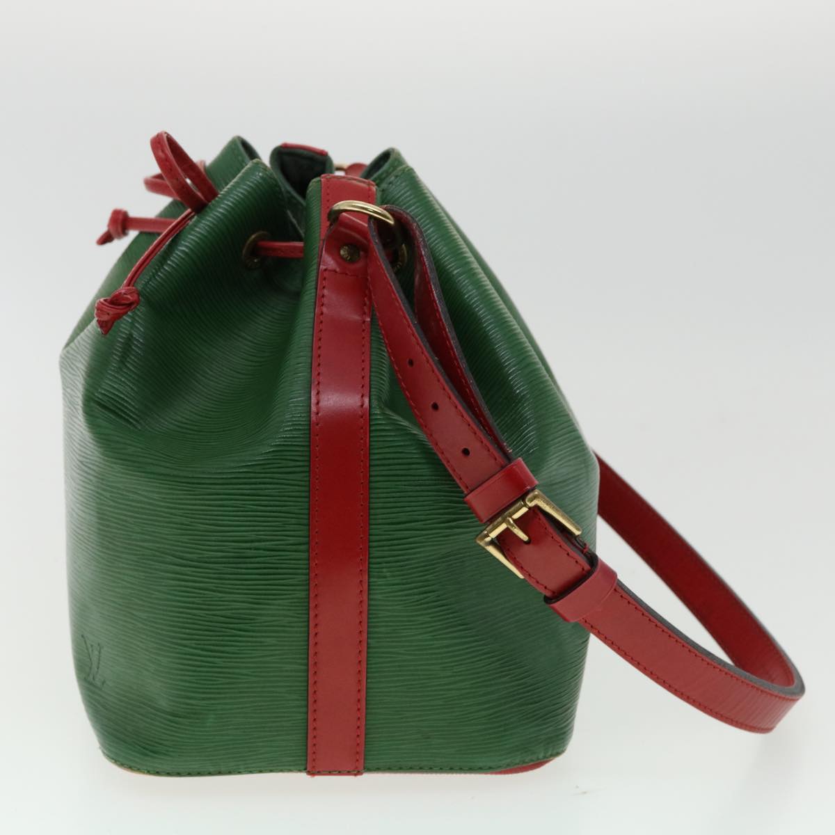 LOUIS VUITTON Epi Petit Noe Bicolor Shoulder Bag Green Red LV Auth ai476