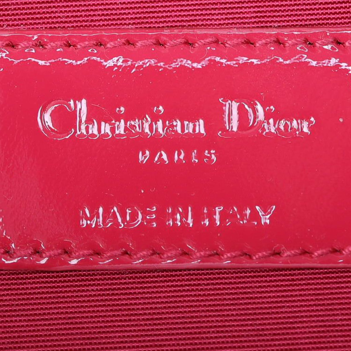 Dior Lady Dior Patent Cannage Chain Clutch