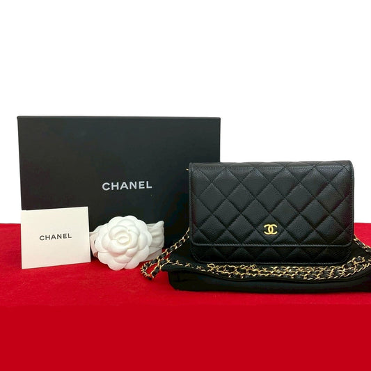 Chanel Matelassé Caviar Skin 2way Wallet on Chain Crossbody