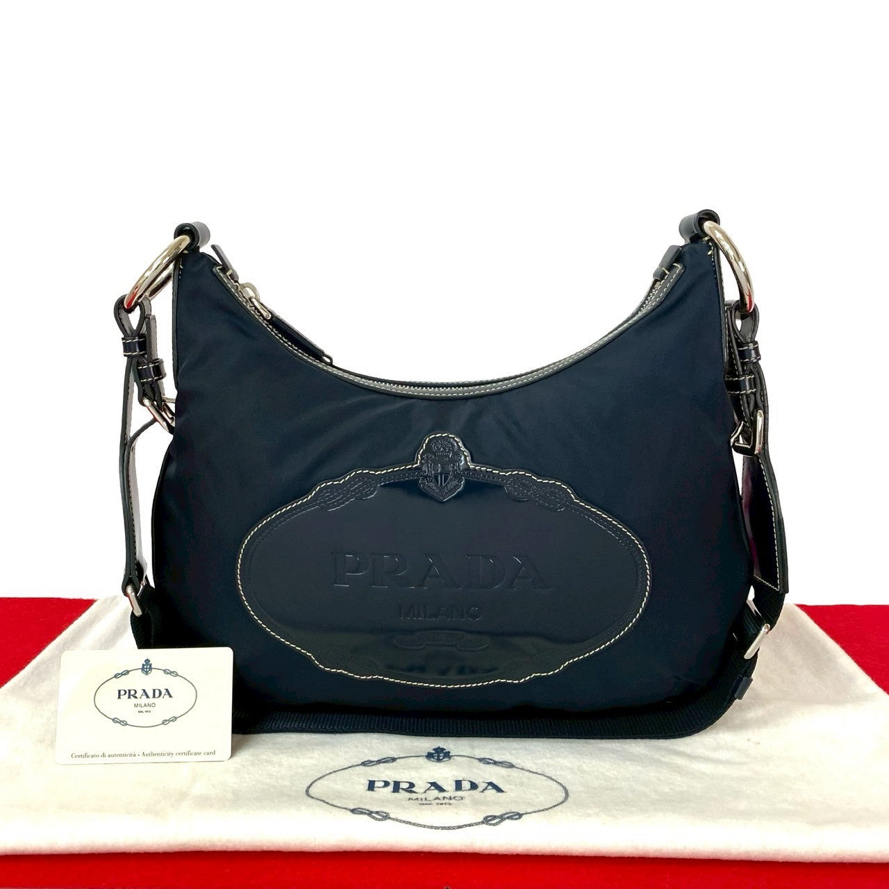Prada Nylon Leather Shoulder Bag