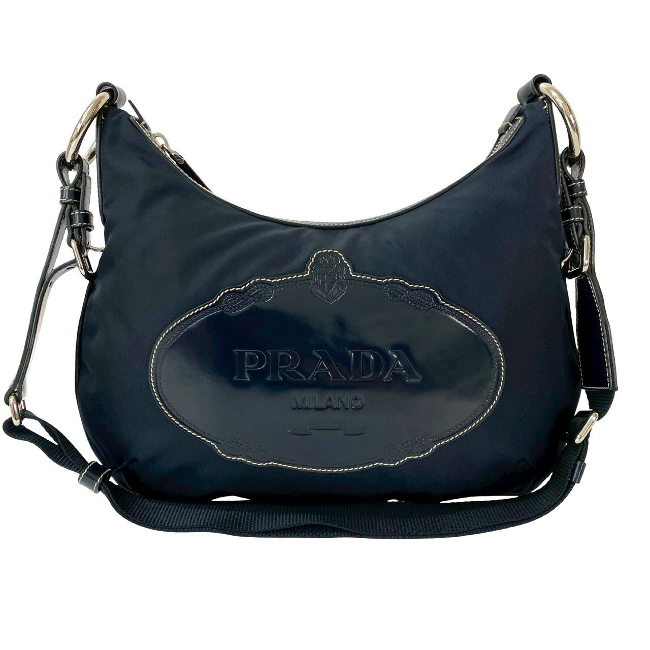 Prada Nylon Leather Shoulder Bag