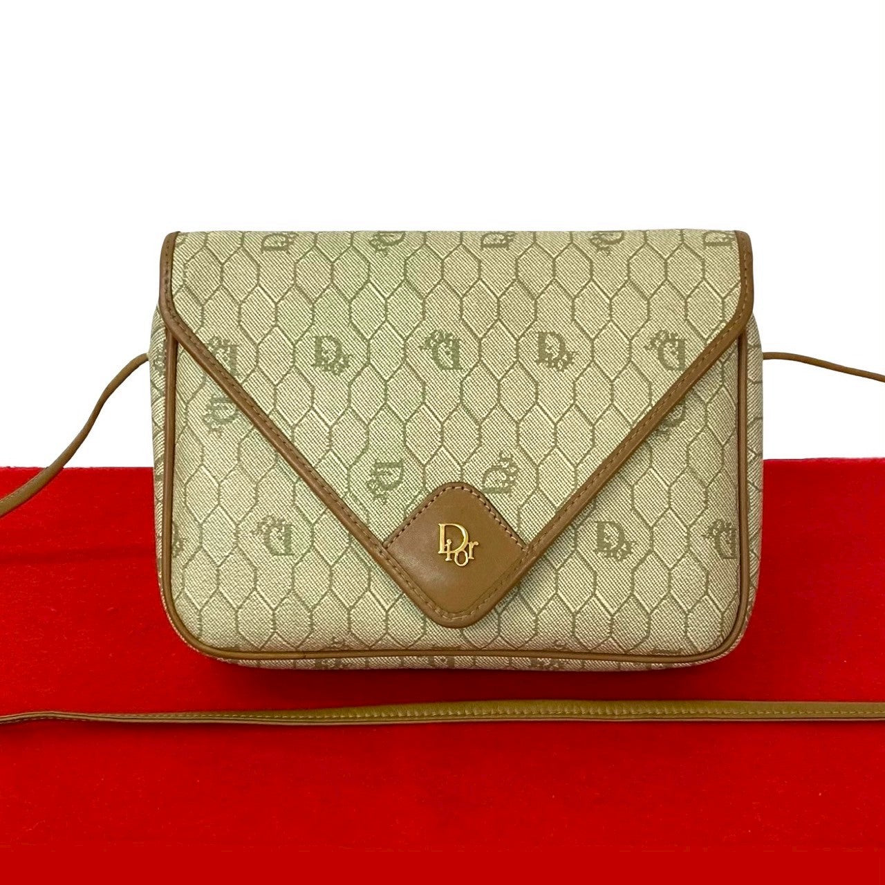 Christian Dior Honeycomb Pattern PVC Leather Shoulder Bag