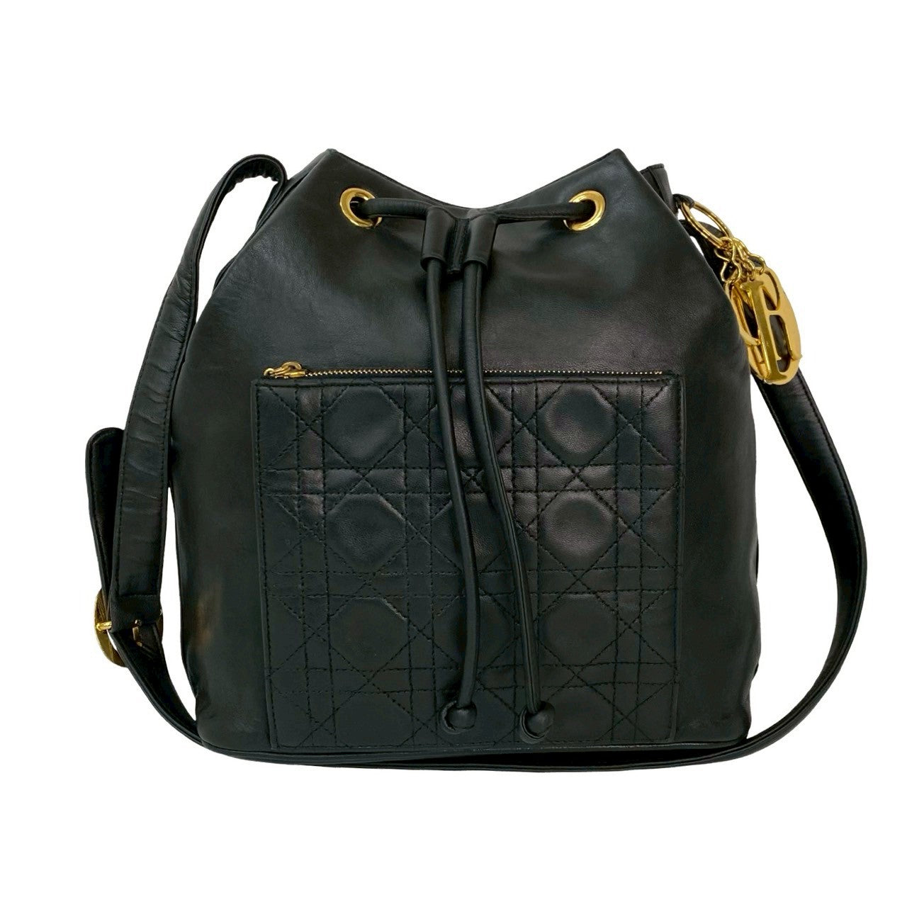 Christian Dior Cannage Stitch Leather Shoulder Bag