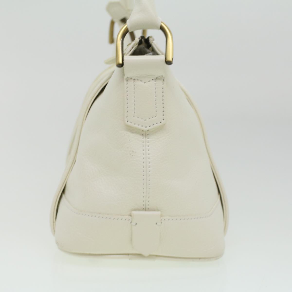 Luxury Burberry Shoulder Bag Leather White Auth am3357