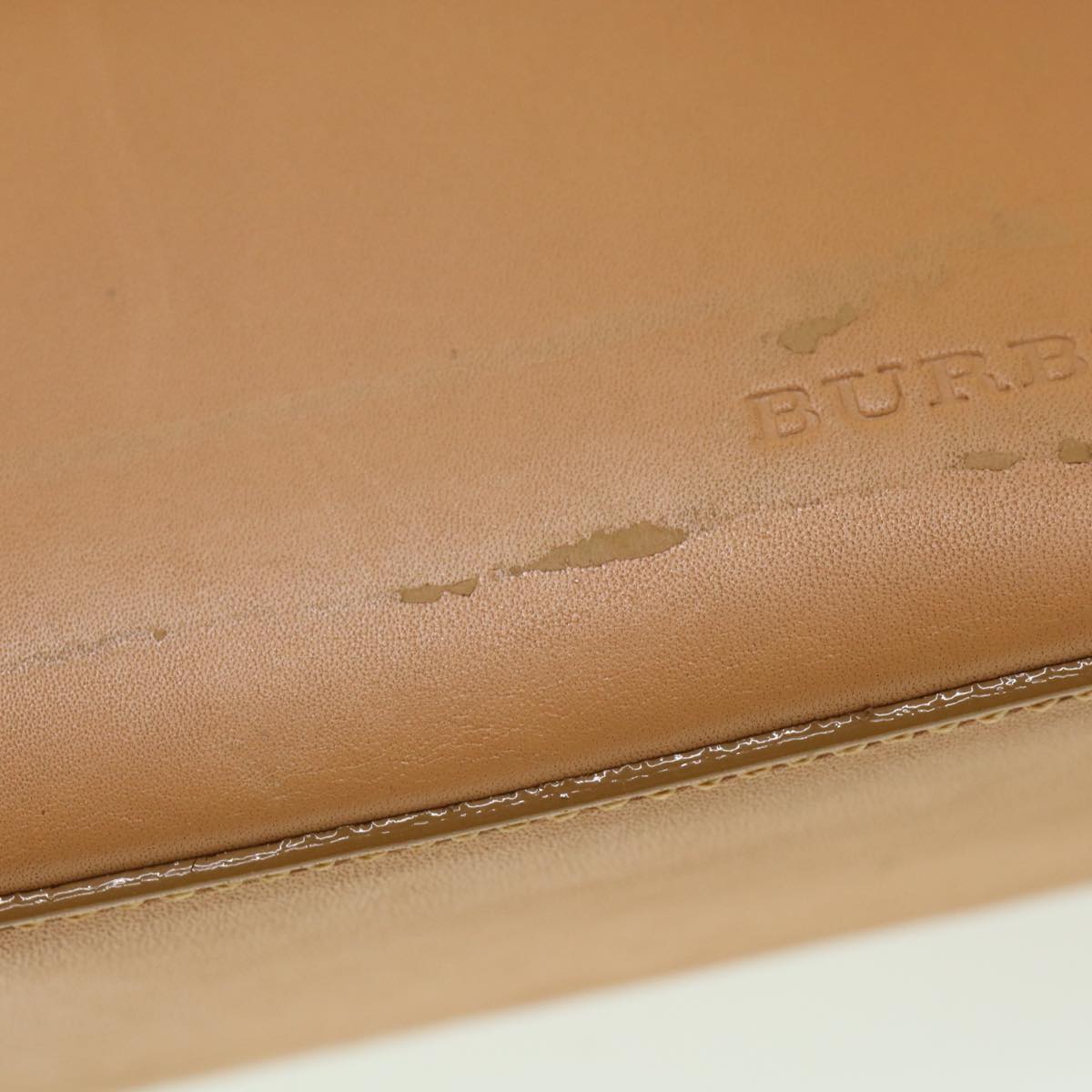 Luxury Burberry Shoulder Bag Leather Orange Auth am3721
