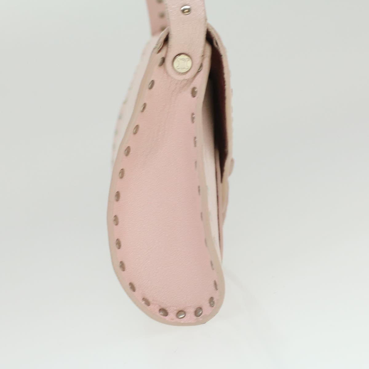 Luxury CELINE Studs Shoulder Bag Leather Pink CE00/23  am3799