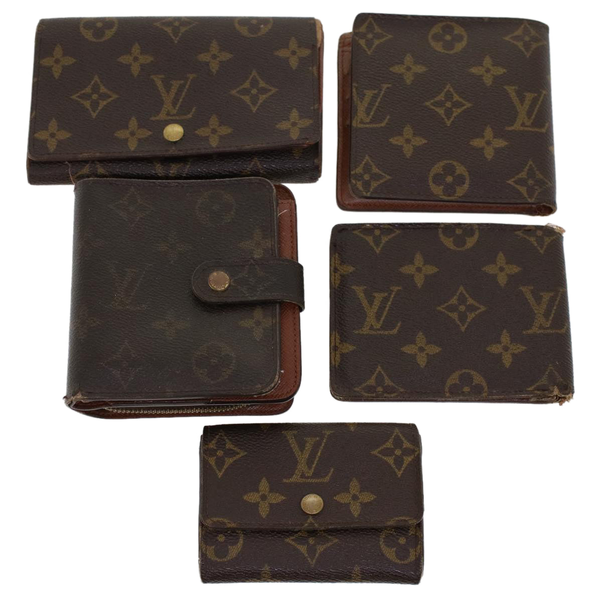 LOUIS VUITTON Monogram Coin Purse Wallet 5Set LV  am4574