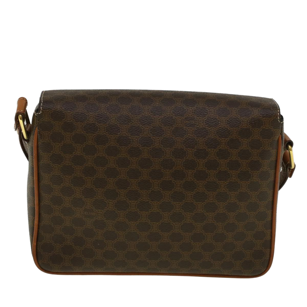 Luxury CELINE Macadam Canvas Shoulder Bag PVC Leather Brown  am5170