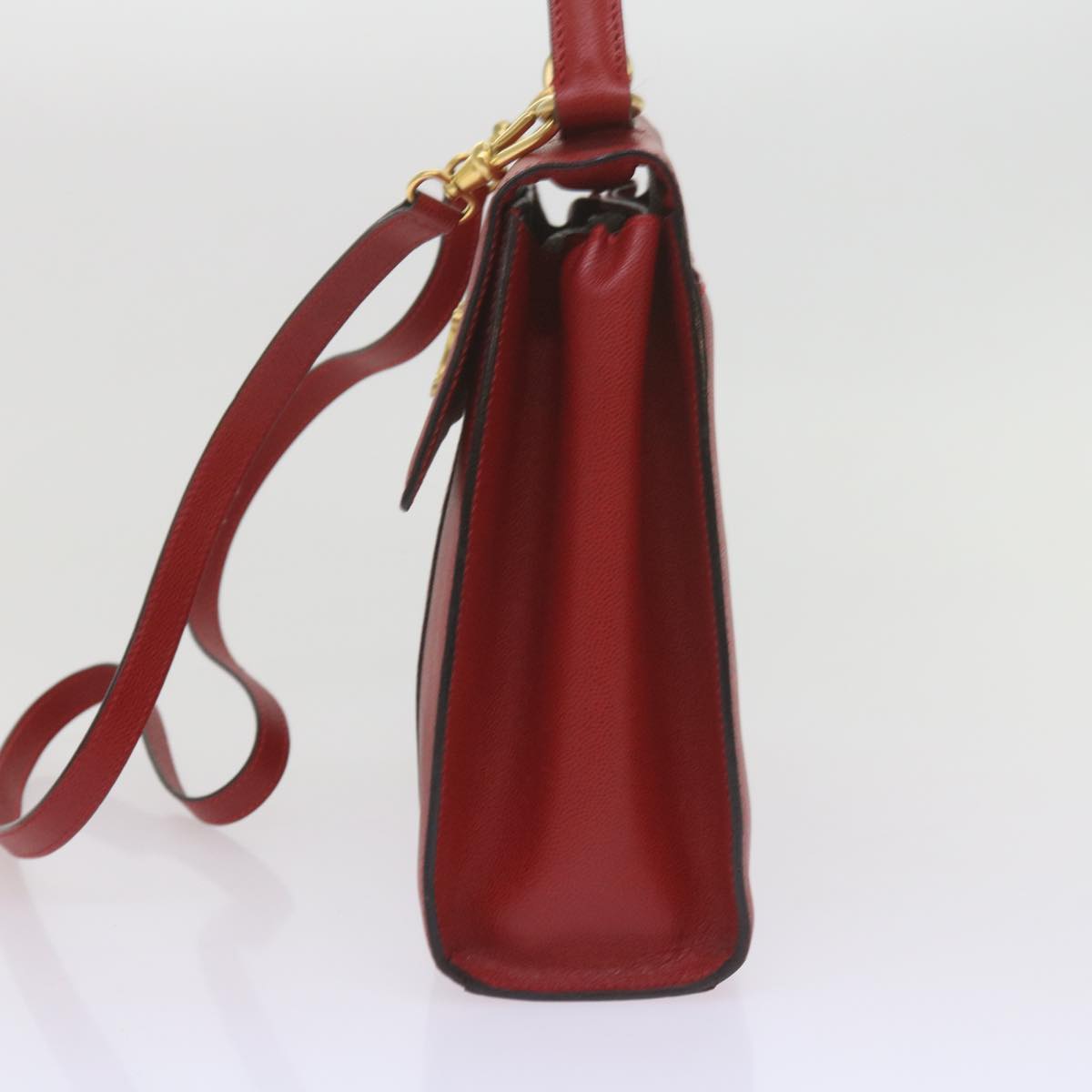 Luxury CELINE Hand Bag Leather 2way Red  am5388