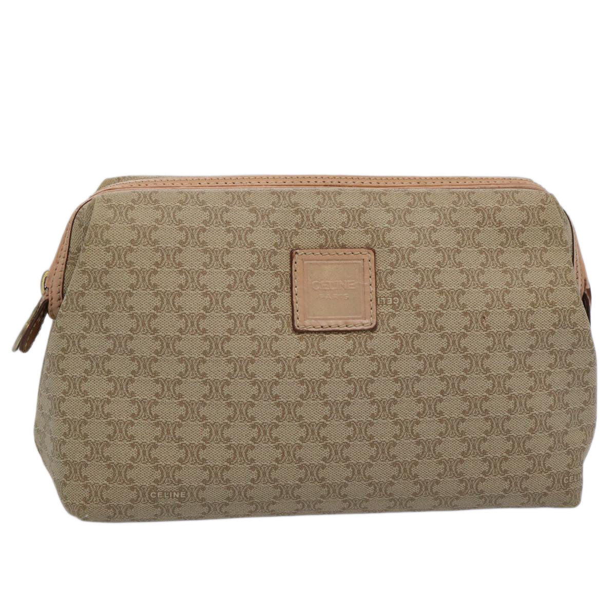 Luxury CELINE Macadam Canvas Pouch Beige  am5463