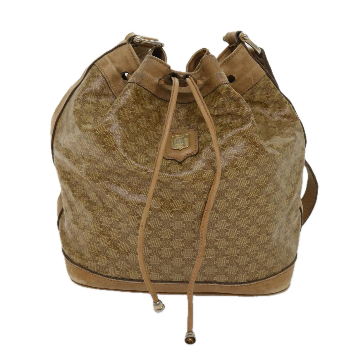 Luxury CELINE Macadam Canvas clutch Shoulder Bag Coated Canvas 2Set Beige am5464