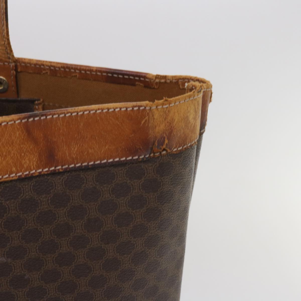 Luxury CELINE Macadam Canvas Tote Bag PVC Brown  am5886