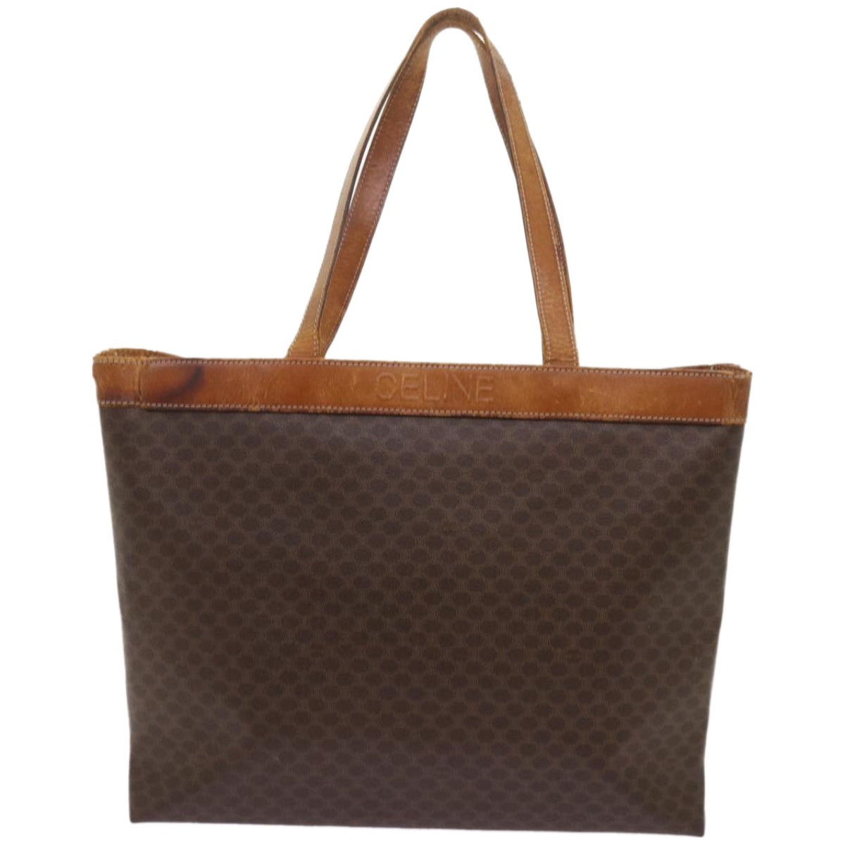 Luxury CELINE Macadam Canvas Tote Bag PVC Brown  am5886