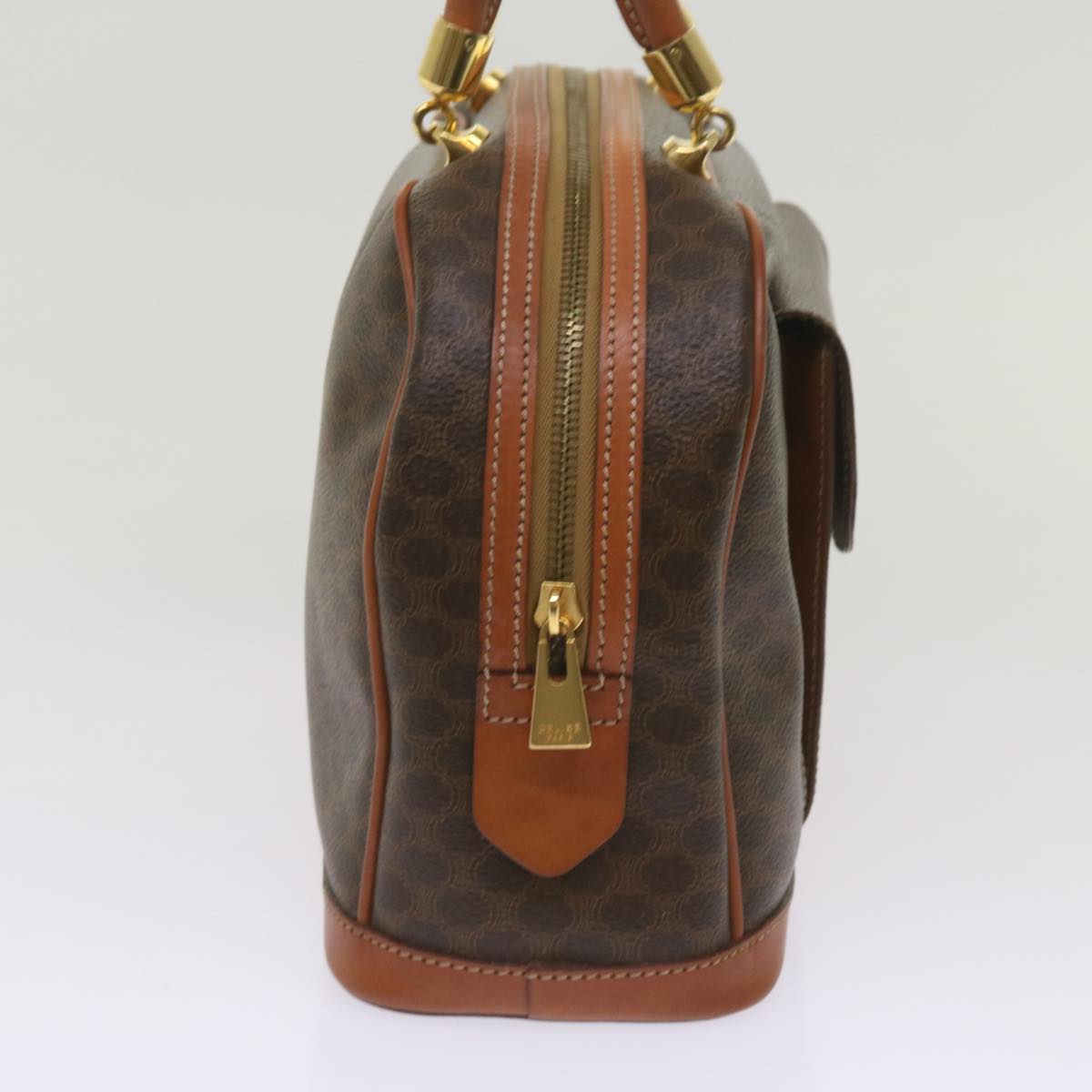 Luxury CELINE Macadam Canvas Hand Bag PVC Brown  am5897