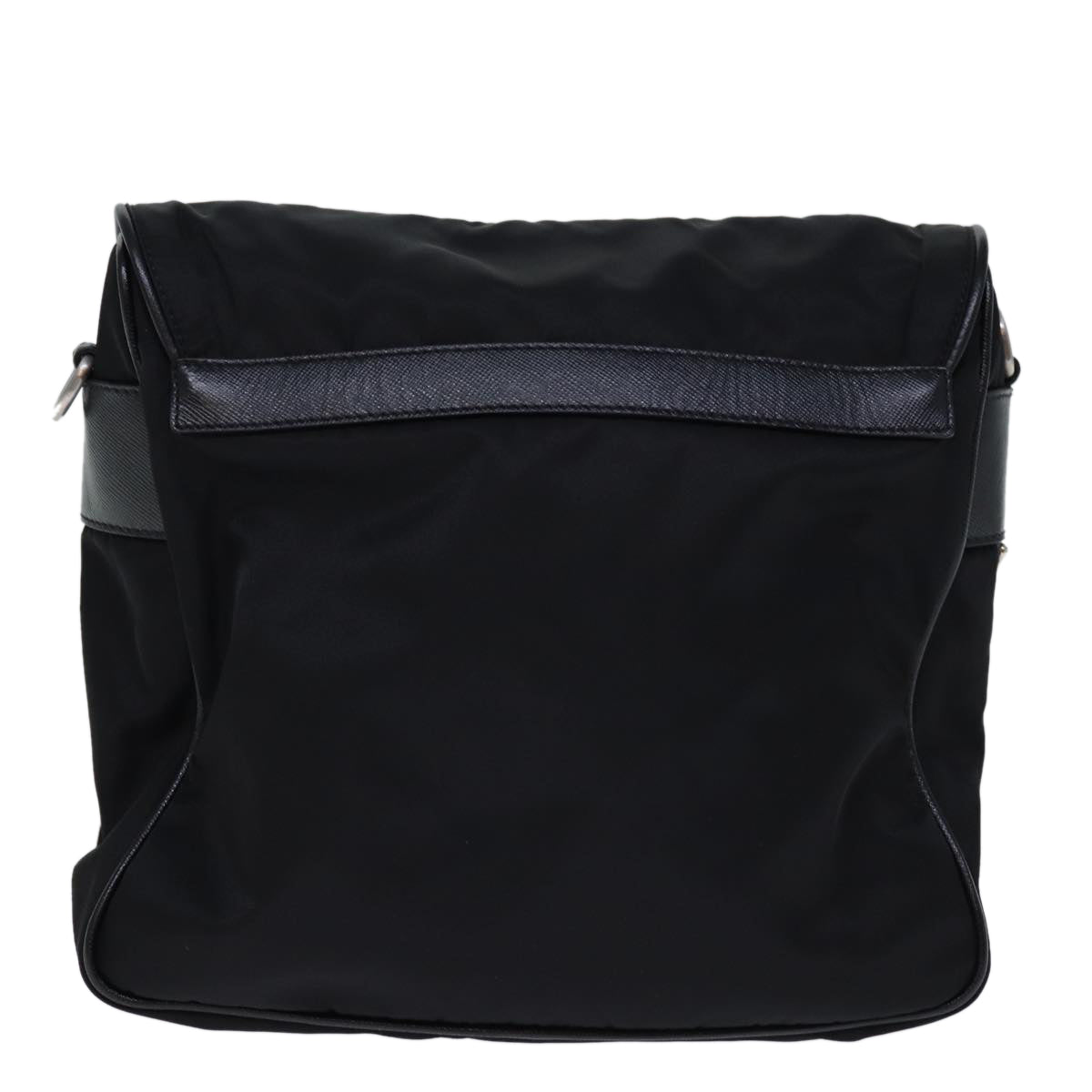 PRADA Shoulder Bag Nylon Leather Black Auth am6182