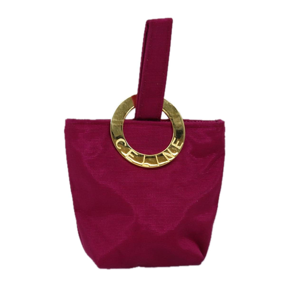 Luxury CELINE Circle Pouch Nylon Pink  am6378