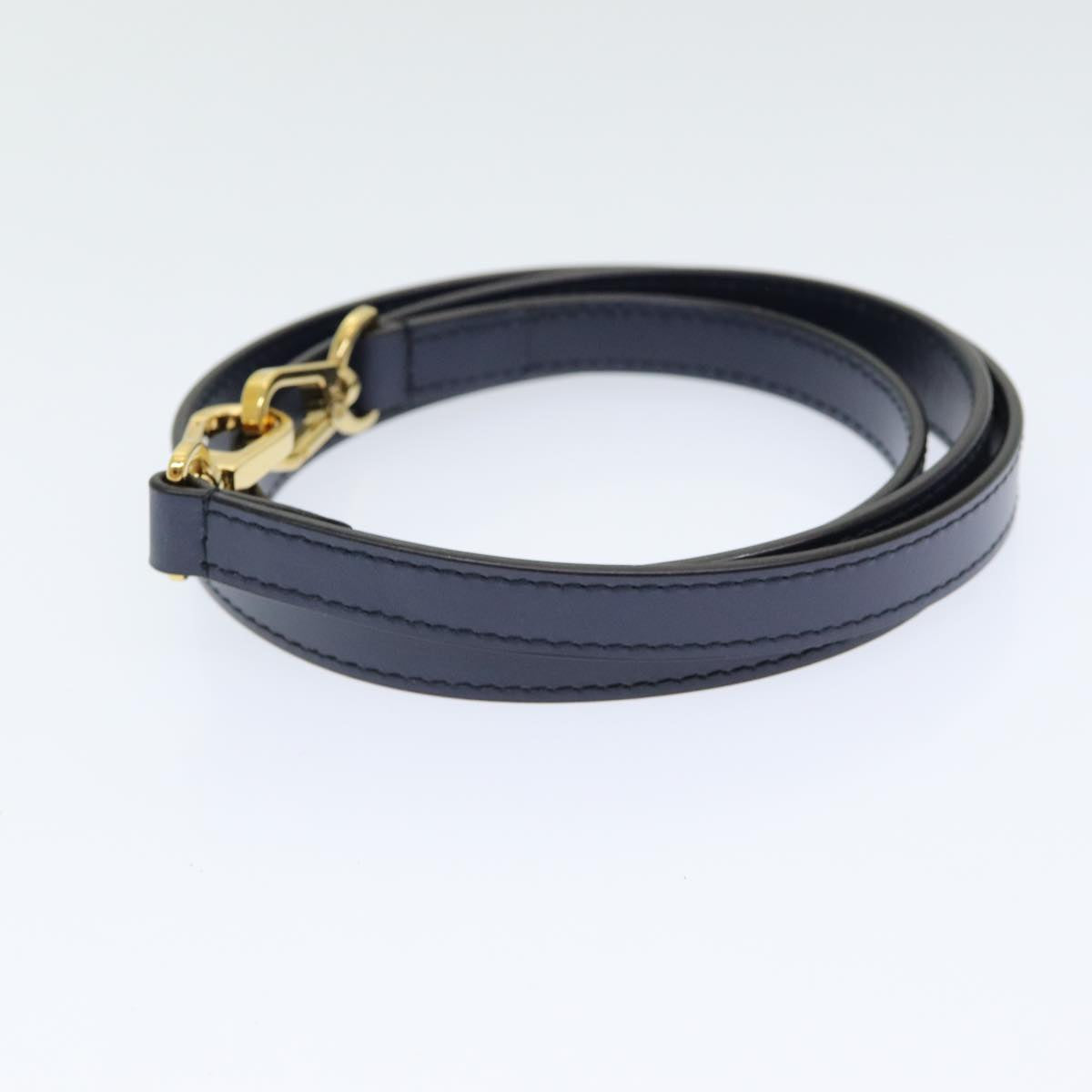 LOUIS VUITTON Shoulder Strap Leather 41.7" Navy LV Auth am6550