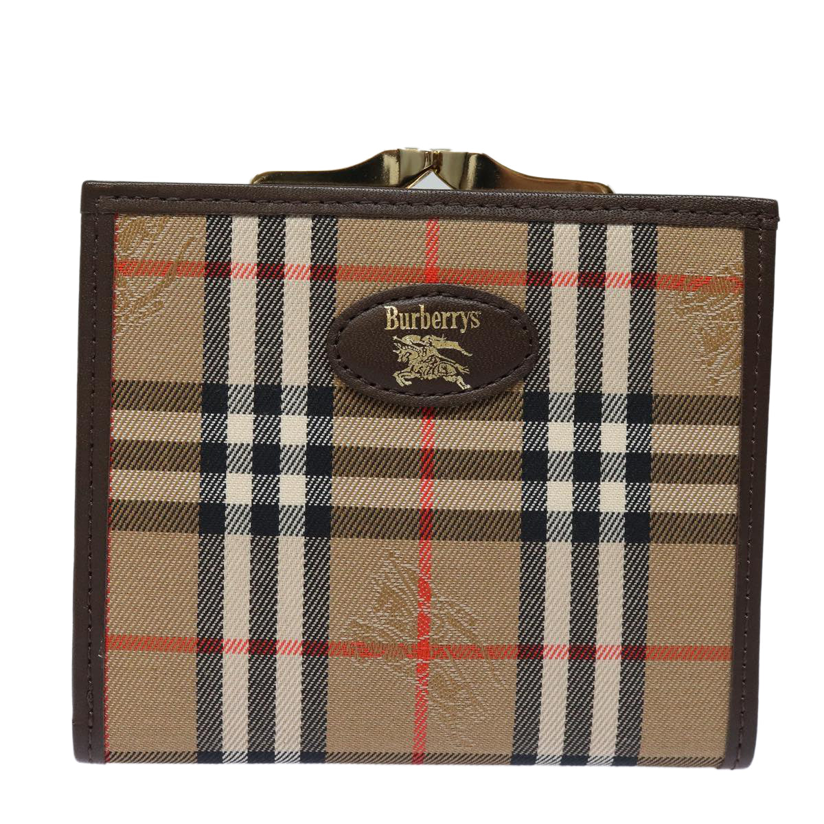 Luxury BurberrySs Nova Check Wallet Canvas Beige Auth am6671