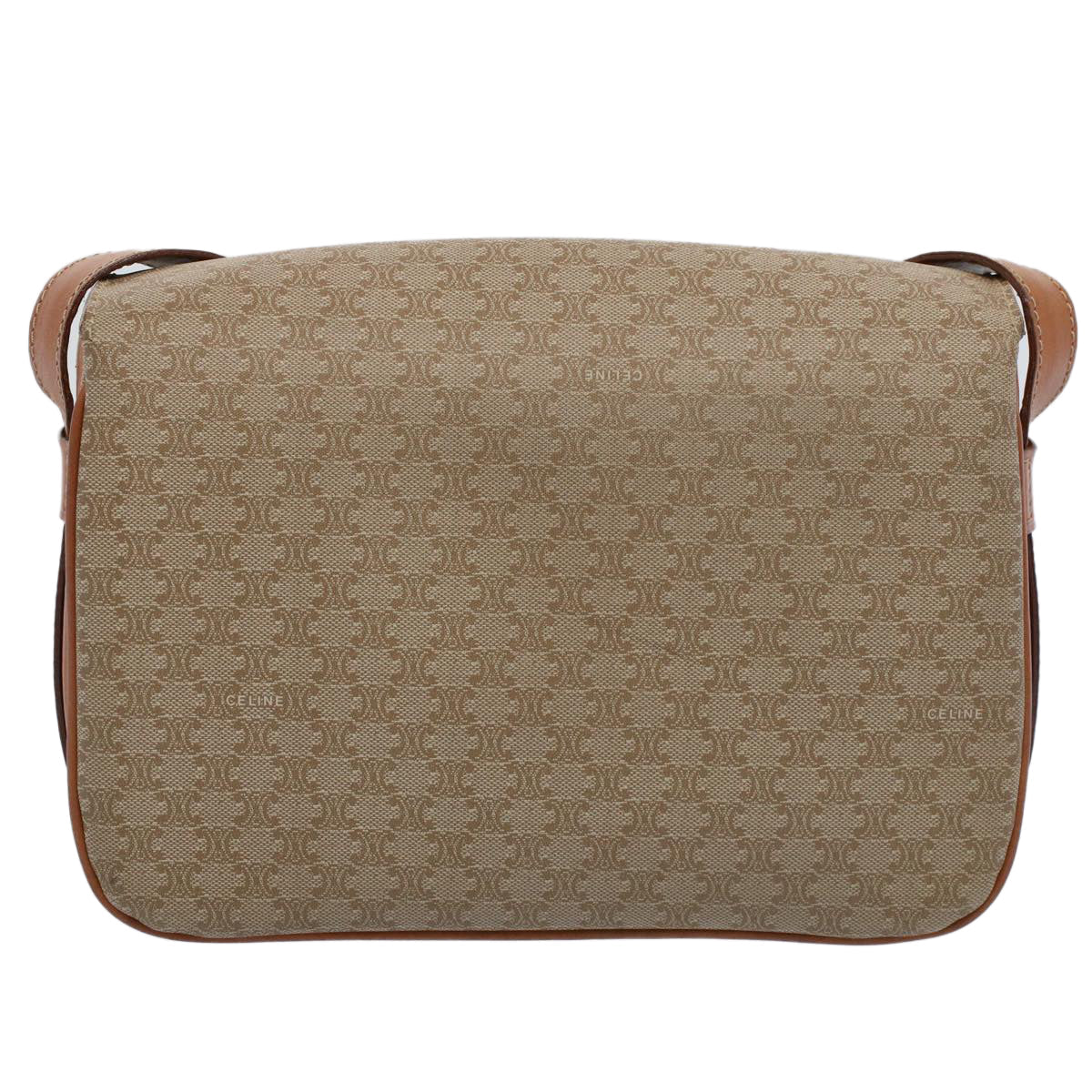 Luxury CELINE Macadam Canvas Shoulder Bag Beige  ar10274